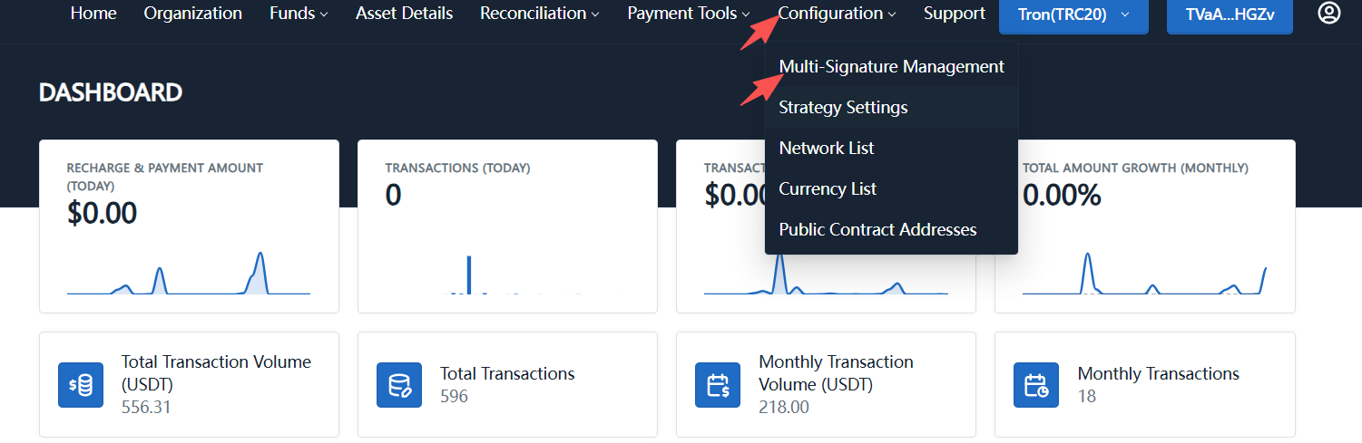 Multi-signature management modify entry