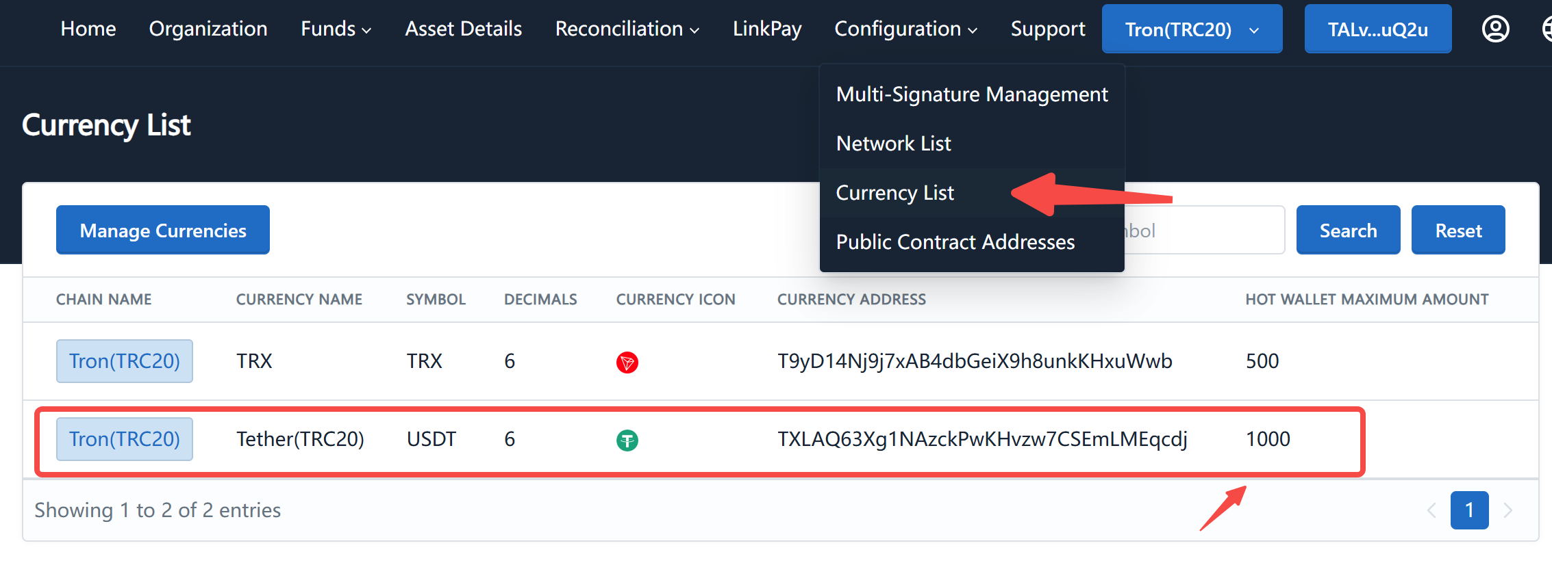 Currency List