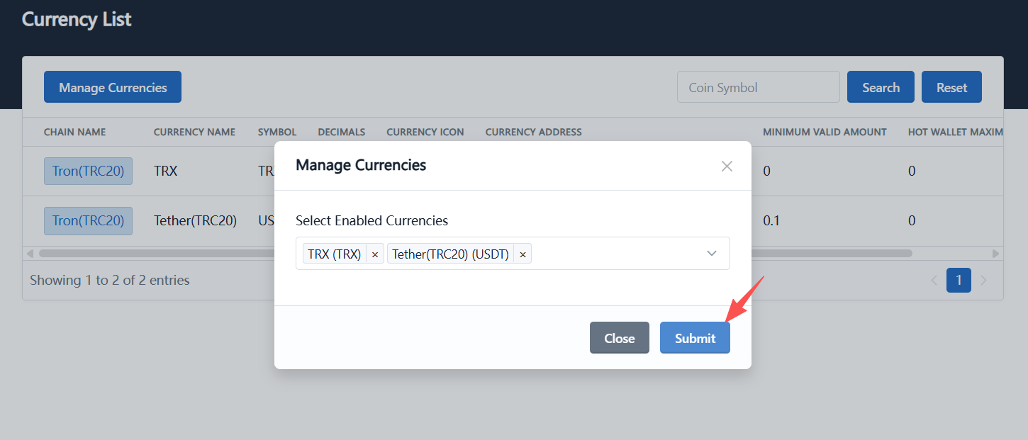 Submit activation request