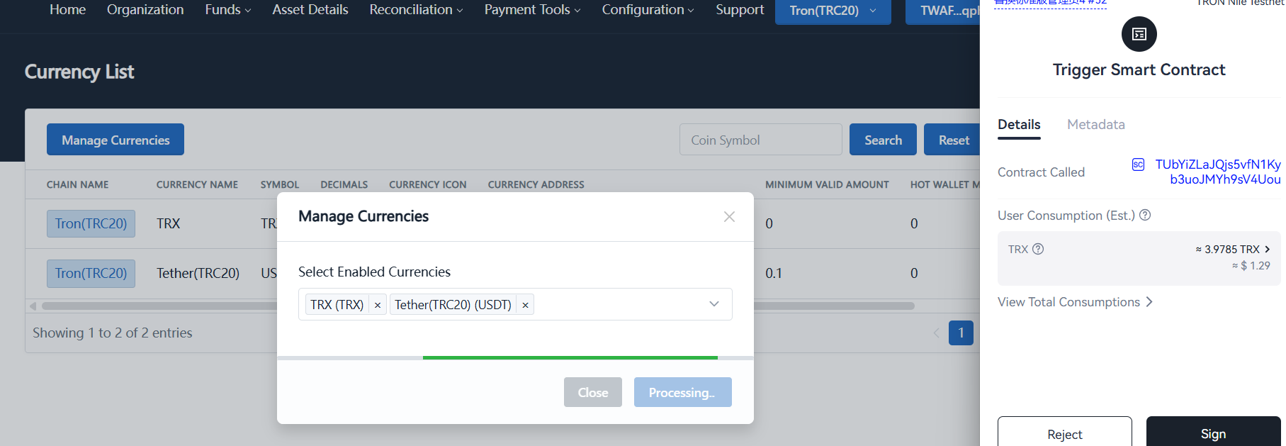 Signature confirmation