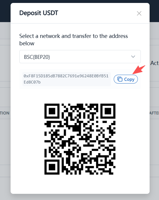 Deposit dialog