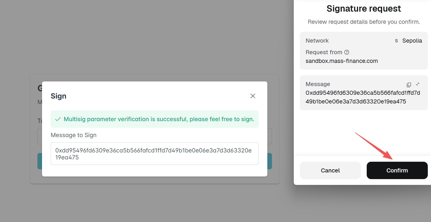 Approve and submit cold contract proposal on-chain