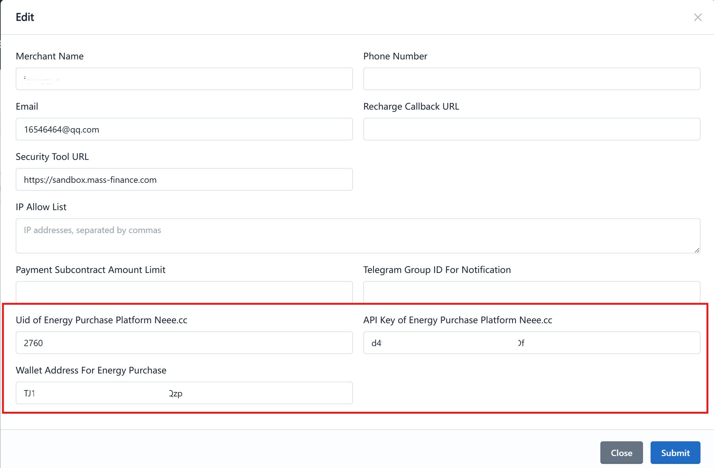 Configure API