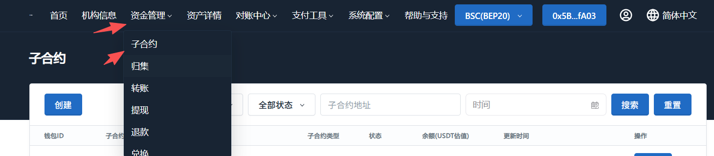 子合约列表